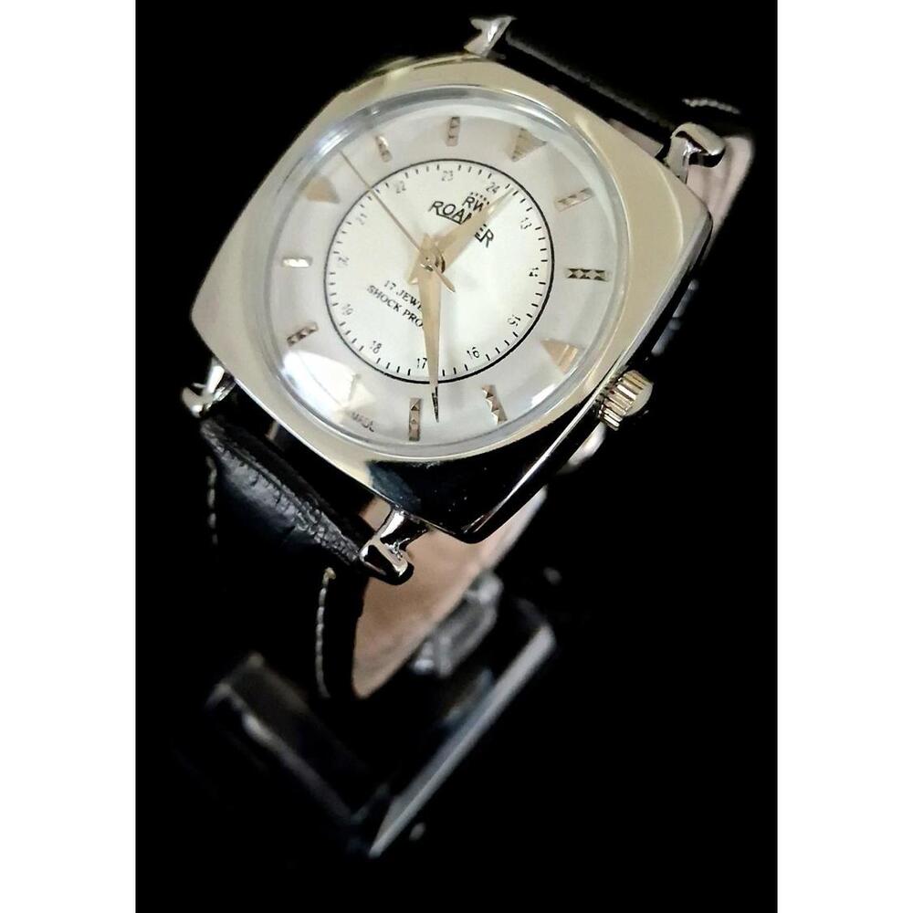 Vintage‎ Roamer Men's Leather Mechanical Watch RARE